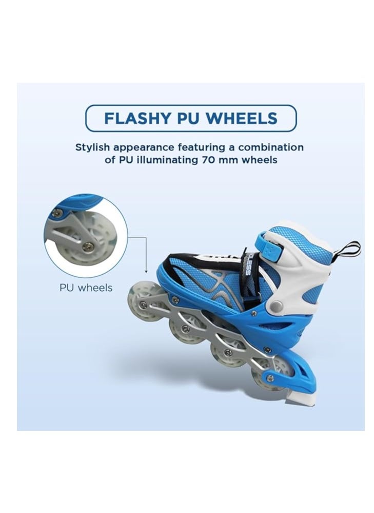 ENDLESS  EL1027 Inline Adjustable Skates Medium Size 34 EUR (UK 1.5) - 38 EUR (UK 5) for 6 to 12 Years | Aluminium Chassis and 70 mm PU Wheels | All Wheels Flash, ABEC 7 Bearings  - Image 5