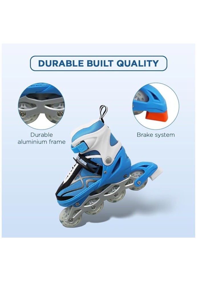 ENDLESS  EL1027 Inline Adjustable Skates Medium Size 34 EUR (UK 1.5) - 38 EUR (UK 5) for 6 to 12 Years | Aluminium Chassis and 70 mm PU Wheels | All Wheels Flash, ABEC 7 Bearings  - Image 4