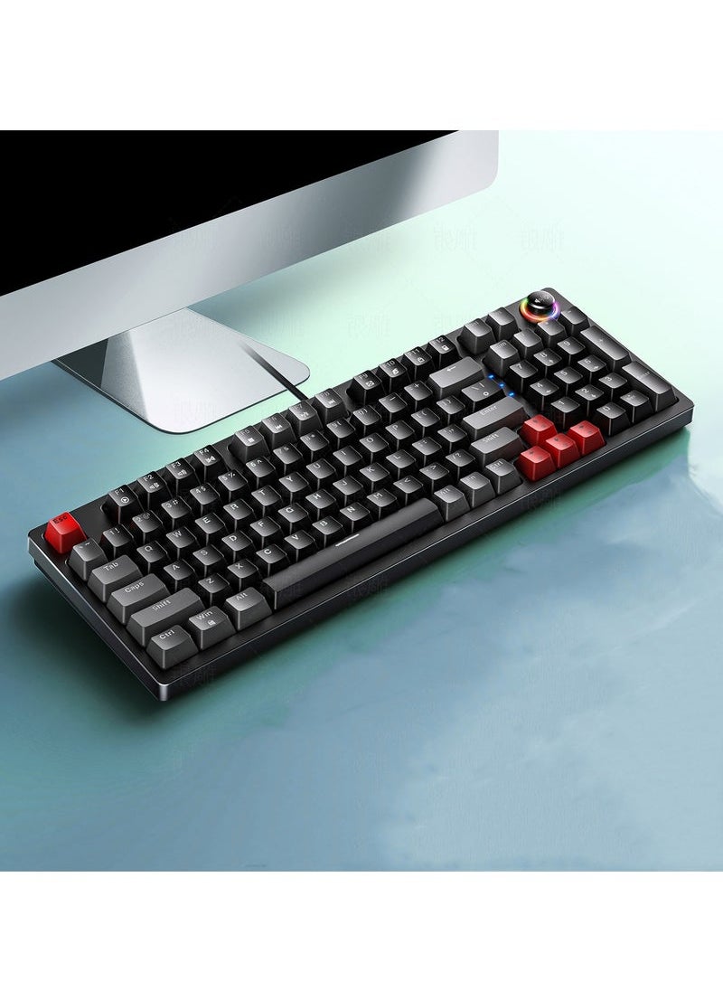 Generic - New K700 luminous mechanical keyboard gaming keyboard multi-function knob 96-key wired color matching computer keyboard - Image 1