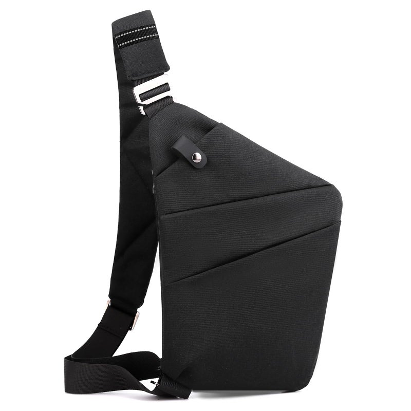 BIRDDIE Anti Theft Travel Bag, One Shoulder Large Capacity Cross-body Bag Chest Fashion Lightweight Sling Bags for Travel Sports (Left Shoulder, Black) - Image 1