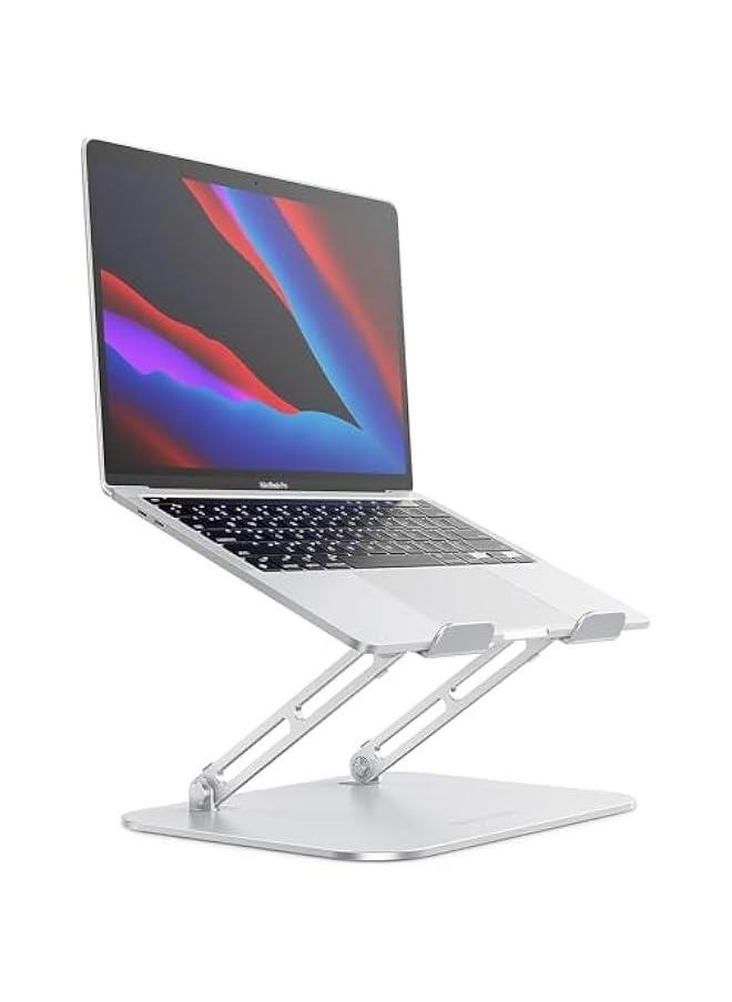 HOOKOR Adjustable Laptop Stand, Ergonomic Aluminum Laptop Holder Riser with Cooling Function, Aluminum Laptop Stand for Desk Foldable,Compatible with MacBook Pro, Dell, HP, Lenovo and All Laptops  - Image 1