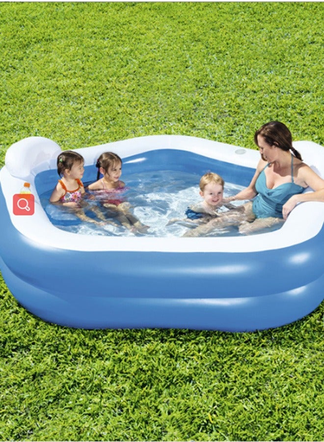 Generic Swimming Pool for Family ，Foldable Inflatable Pools，Large Family Pool for Backyard, Garden, Balcony（213×206×69CM）