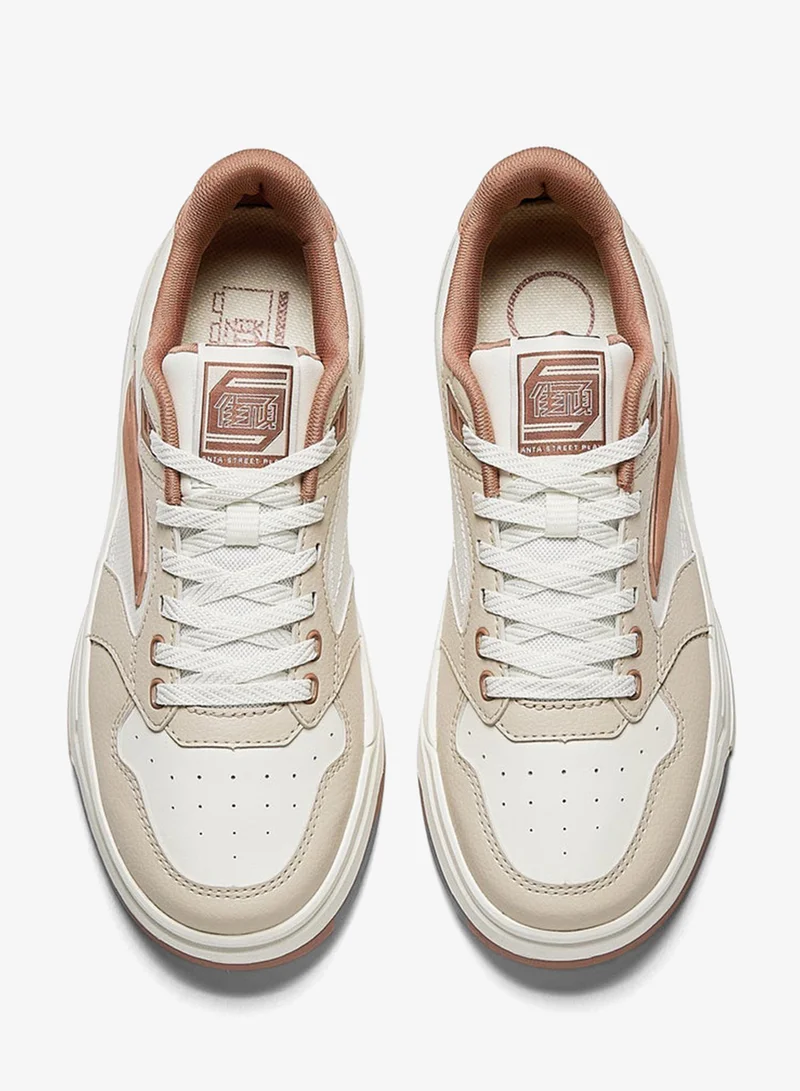 Anta Beige/Chalky White/Brown LITE Colourblock Low-Top Sneakers for Women for Women | Best Price UAE
