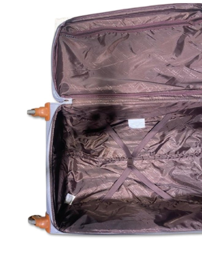 دكني حقيبة سفر  كبيرة صلبة رمادية داكنة بعجلات دوارة - Image 5