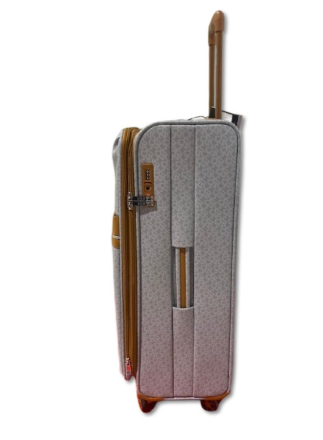 دكني حقيبة سفر  كبيرة صلبة رمادية داكنة بعجلات دوارة - Image 2