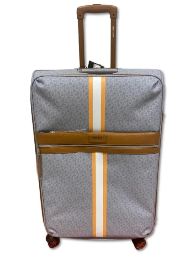 دكني حقيبة سفر DKNY Autograph كبيرة صلبة - رمادي عاصف | حقيبة سفر خفيفة الوزن بعجلات دوارة بزاوية 360 درجة