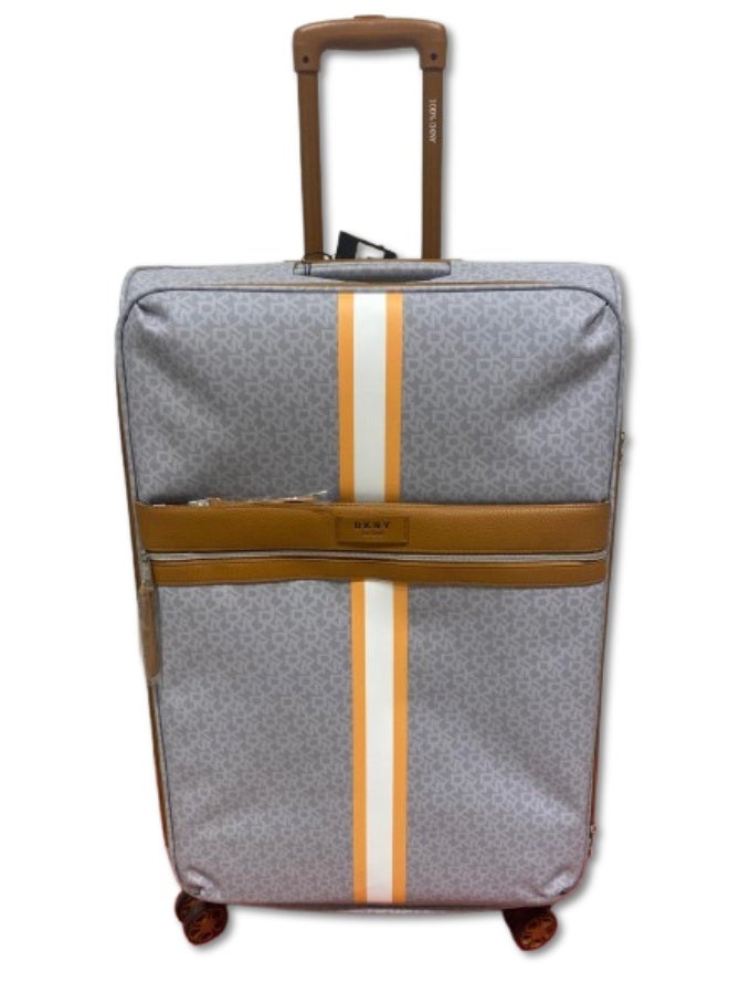 دكني حقيبة سفر  كبيرة صلبة رمادية داكنة بعجلات دوارة - Image 1