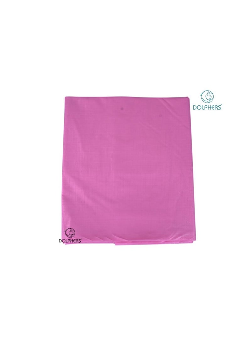 Dolphers Waterproof Plastic Mattress Protection Sheet for Baby and Adult - Double Bed/King Size - 7.5 x 6.5 feet - Pink - Image 3