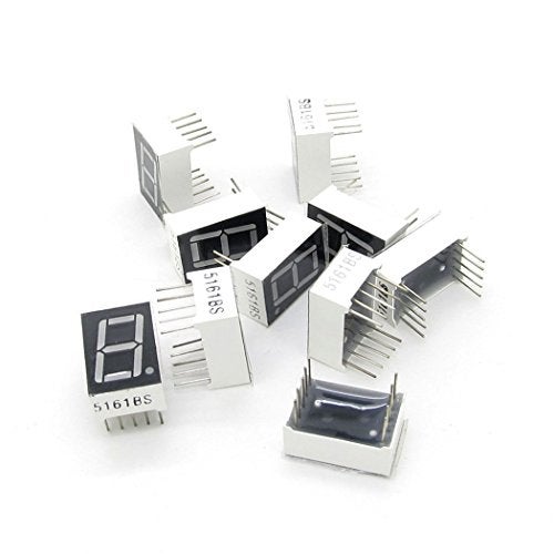 NewZoll 10 pcs Plastic Metal Common Anode 1 Bit 7 Segment Red LED Display Digital Tube - Image 1