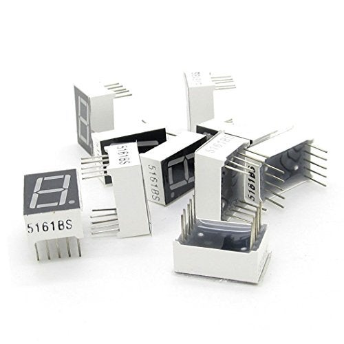 NewZoll 10 pcs Plastic Metal Common Anode 1 Bit 7 Segment Red LED Display Digital Tube - Image 2