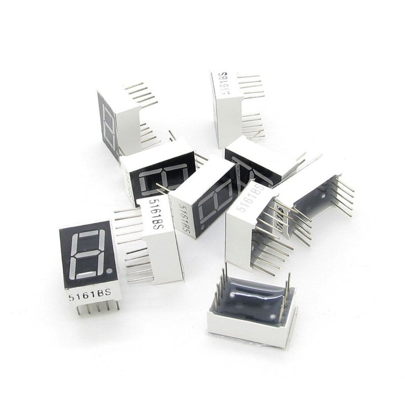 NewZoll 10 pcs Plastic Metal Common Anode 1 Bit 7 Segment Red LED Display Digital Tube - Image 4