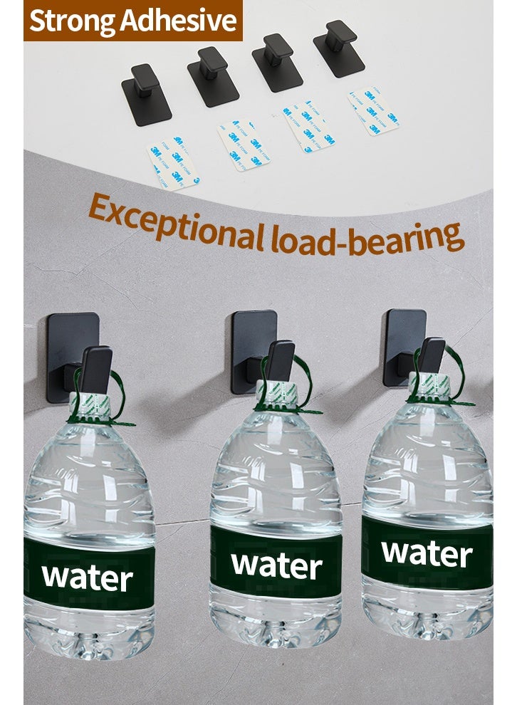 نايزان مشابك مناشف لاصقة من NayZaan - 4 قطع مشابك مناشف/معاطف مشابك حائطية لاصقة للحمام أو المطبخ (أسود غير لامع، ألومنيوم فضاء) - Image 2