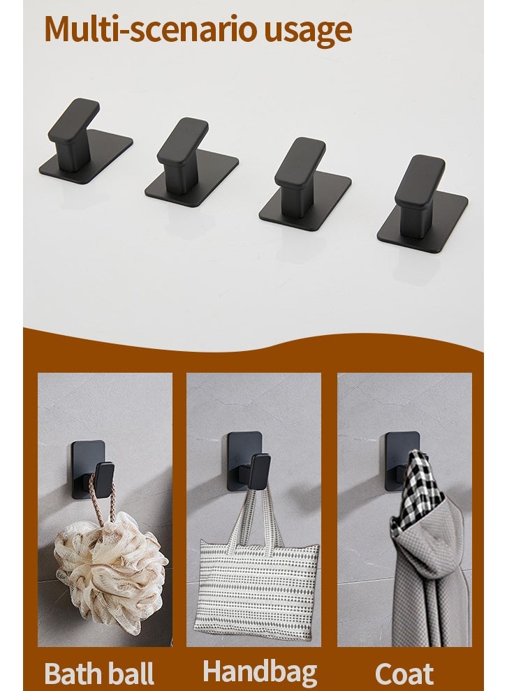 نايزان مشابك مناشف لاصقة من NayZaan - 4 قطع مشابك مناشف/معاطف مشابك حائطية لاصقة للحمام أو المطبخ (أسود غير لامع، ألومنيوم فضاء) - Image 3