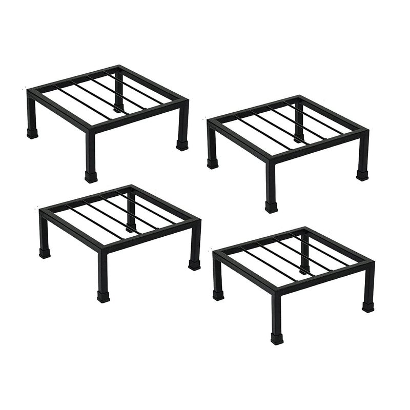 WonderStand Magnus Thick Metal Plant Stand for Balcony (Square) | Pots Planter Stand for Indoor & Outdoor Garden (Set of 4, Black) - Image 5