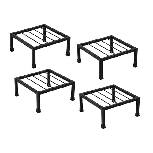 WonderStand Magnus Thick Metal Plant Stand for Balcony (Square) | Pots Planter Stand for Indoor & Outdoor Garden (Set of 4, Black) - Image 1