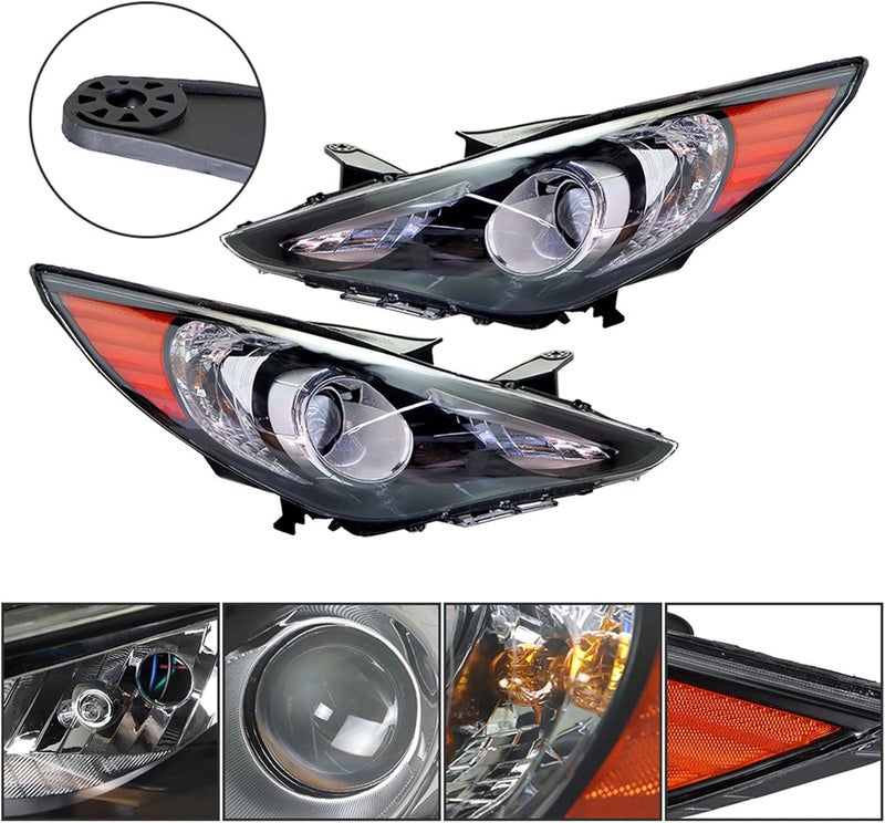 cheekyglo Front Headlights Assembly Replacement for 2011-2014 Hyundai Sonata Projector Headlights Headlamps Driver and Passenger Side - Image 4