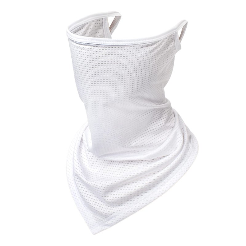 TClian Balaclava Neck Gaiter with Ear Loops Scarf Bandana UV Sun Protection Outdoors Face Mask Cover for Women Men(White) - Image 1
