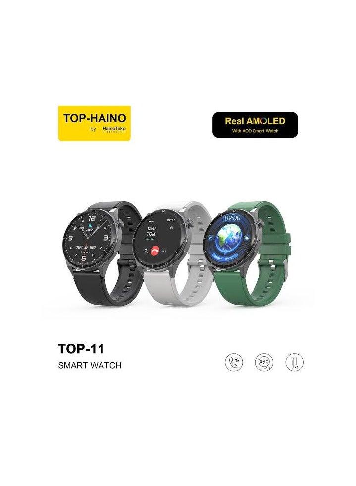 Haino Teko Haino Teko Top-11 Watch Black Color Water Resistant 380mAh Battery Amoled Screen Reminds you of 5 prayer times and Tasbeeh Counter - Image 3