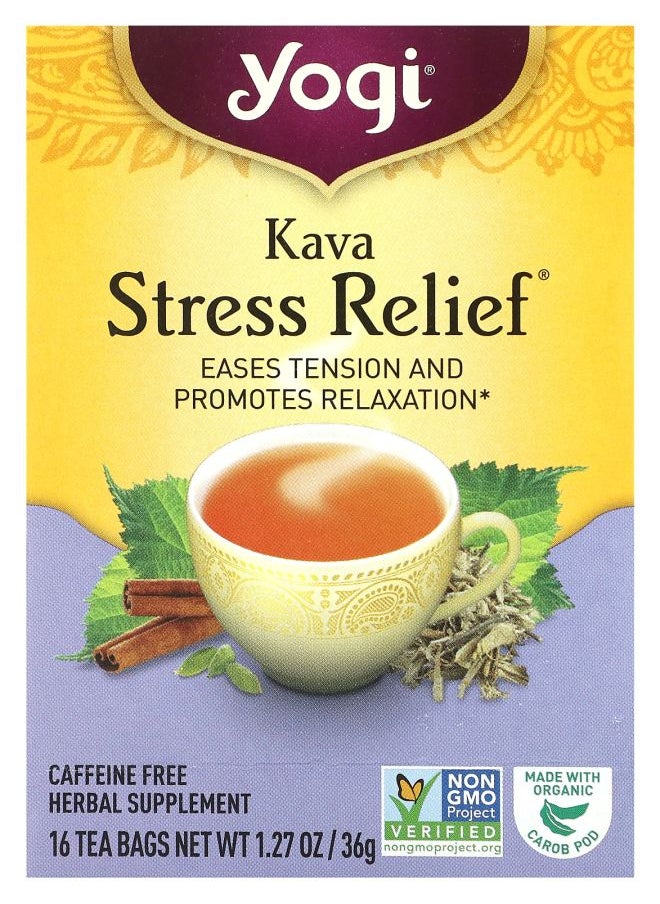 Yogi Tea - Kava Stress Relief Caffeine Free 16 Tea Bags 1.27 oz (36 g) - Image 1