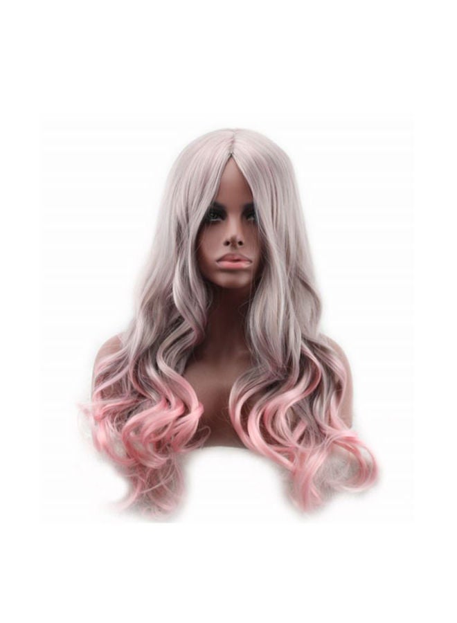 نيبمينينت شعر مستعار طويل ومجعد وعصري وبغطاء بتصميم شخصية الأنمي هاراجوكو مناسب للحفلات التنكرية، ألوان متدرجة متعدد الألوان - Image 1