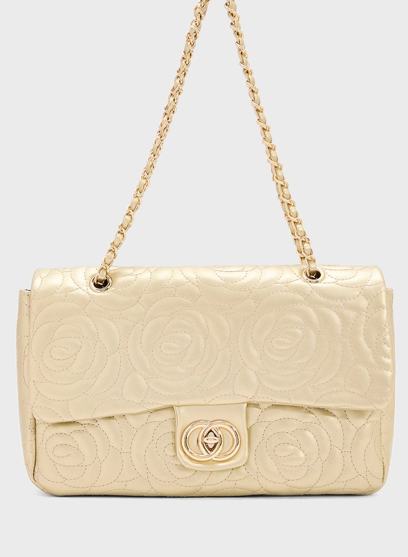 ايلا حقيبة كروس بودي مطرزة بالزهور الوردية - Image 1