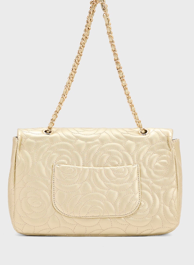 ايلا حقيبة كروس بودي مطرزة بالزهور الوردية - Image 2