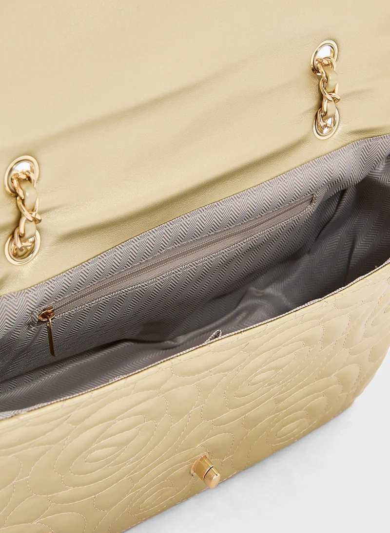 ELLA rose floral embroidered satchel