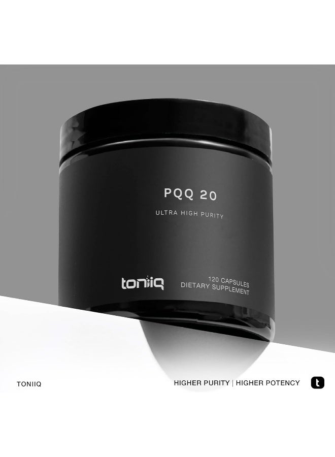 Toniiq Ultra High Purity Pqq Capsules - 99%+ Highly Purified And Bioavailable - 120 Capsules - 20Mg Concentrated Formula - Pyrroloquinoline Quinone Supplement - Image 3