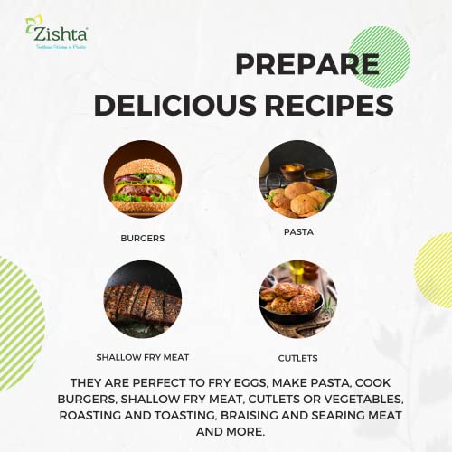 Zishta Pre-Seasoned Cast Iron Frying Pan - 24cm Dia, 1.5L Capacity - Induction & Gas Compatible Fry Pan Kadai with Wooden Handle - Heavy Base for Cooking - Ideal Cast Iron Pan for Frying & Searing - Image 5