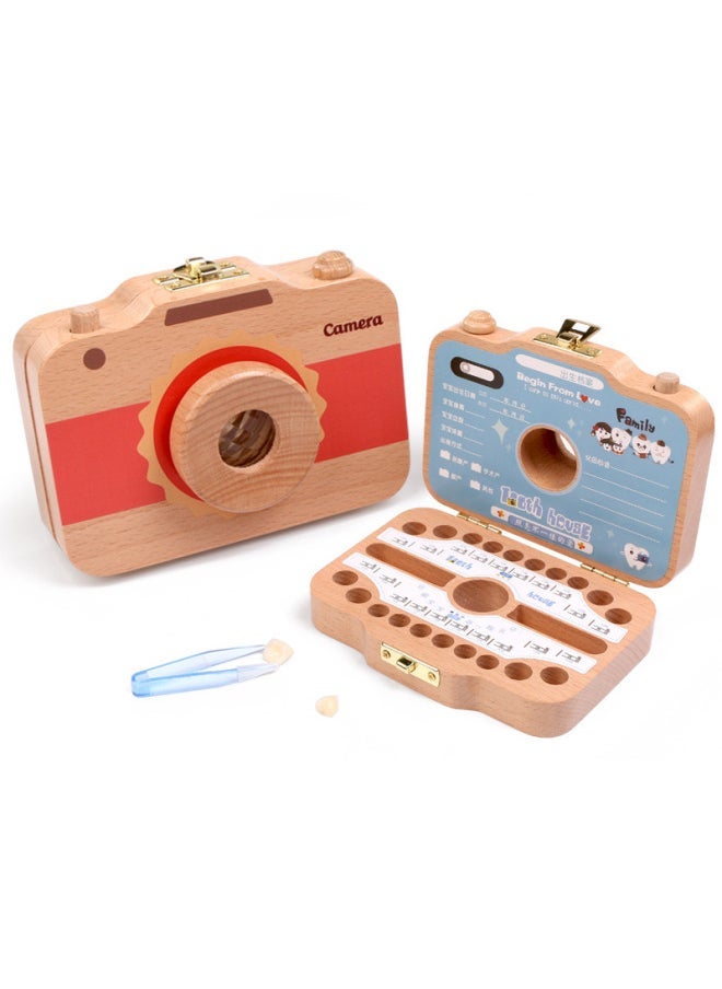 Children's Tooth Collection Box Wooden Toy Teeth Storage Box For Boys And Girls Baby Tooth Saving Box Dental Development Tracker-Color:Three-color Block 】 - Image 2