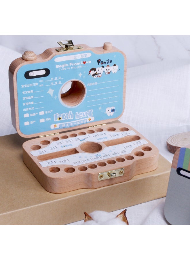 Children's Tooth Collection Box Wooden Toy Teeth Storage Box For Boys And Girls Baby Tooth Saving Box Dental Development Tracker-Color:Three-color Block 】 - Image 4