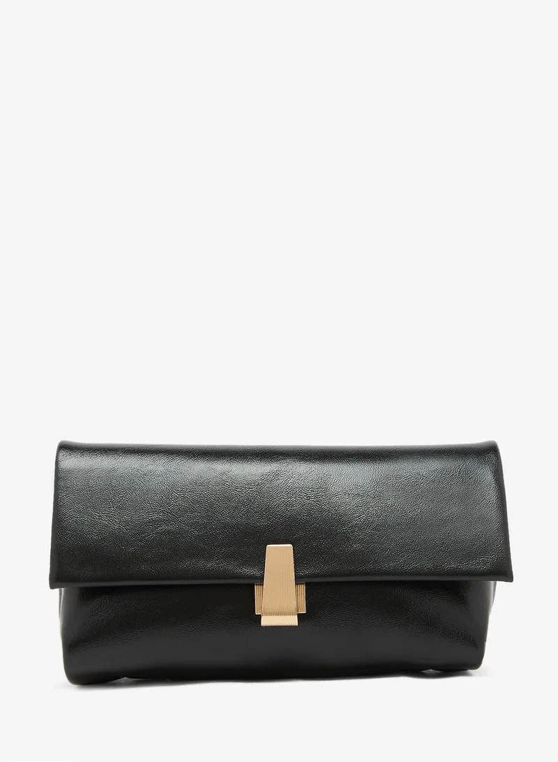 جلاموروس Faux Suede Fold Top Clutch Bag