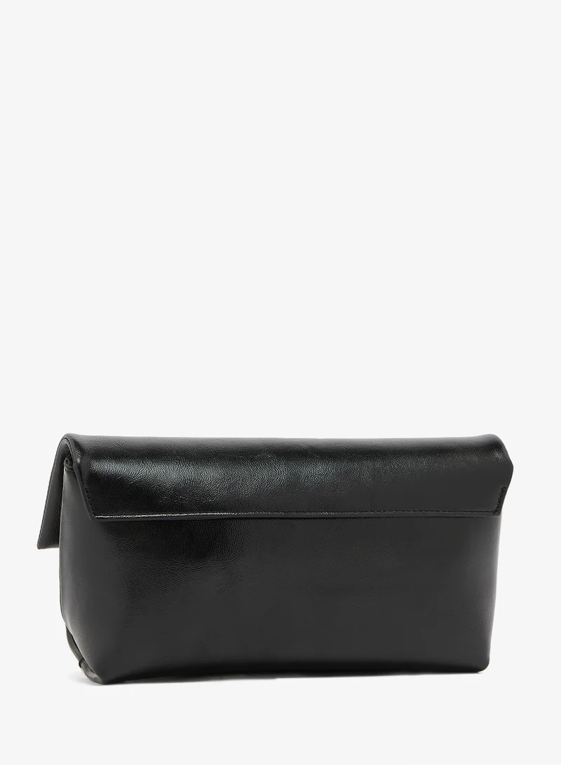 جلاموروس Faux Suede Fold Top Clutch Bag