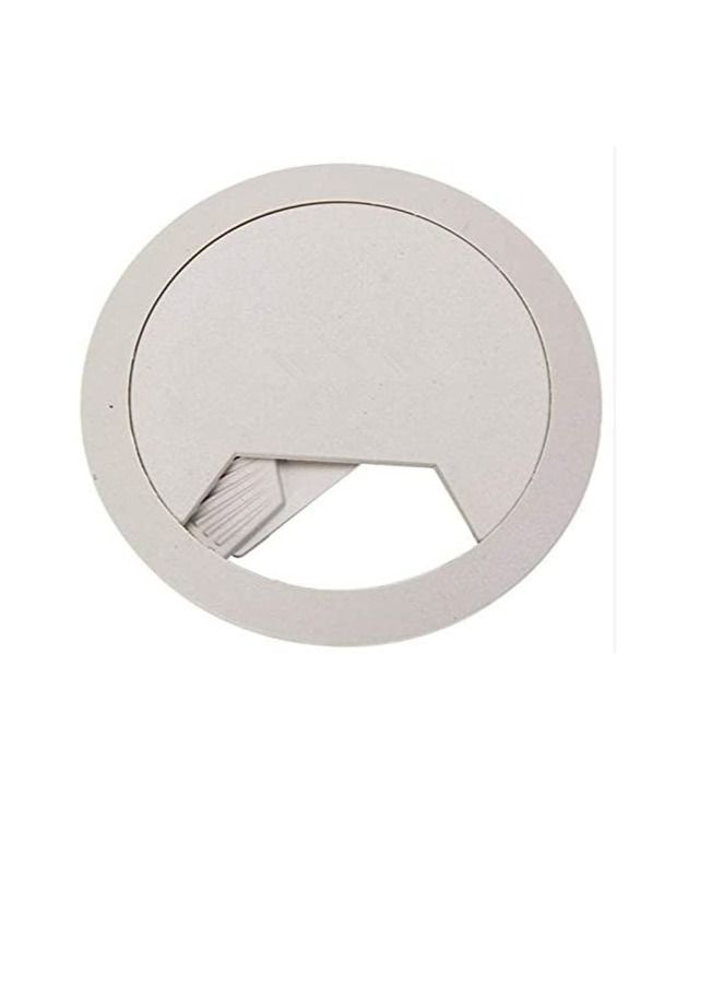 Plastic Grommet Computer Cable Tidy Desk Table PC Outlet Wire Cover Pack Of 3 (60MM, White)  - Image 2