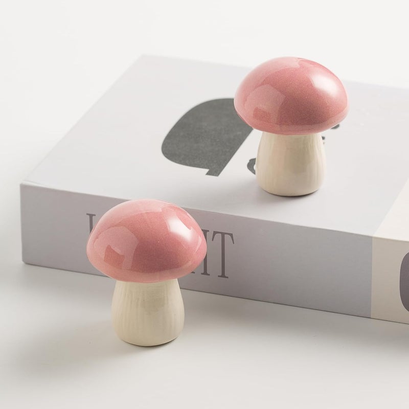 BEUNAIZER Ceramic Toilet Bolt Covers Decorative, Toilet Screw Cover Caps, Toilet Caps for Bottom of Toilet, Cute Mushroom Toilet Bolt Caps, Set of 2 Toilet Bowl Bolt Covers Floor, Bathroom Decor (Pink) - Image 5