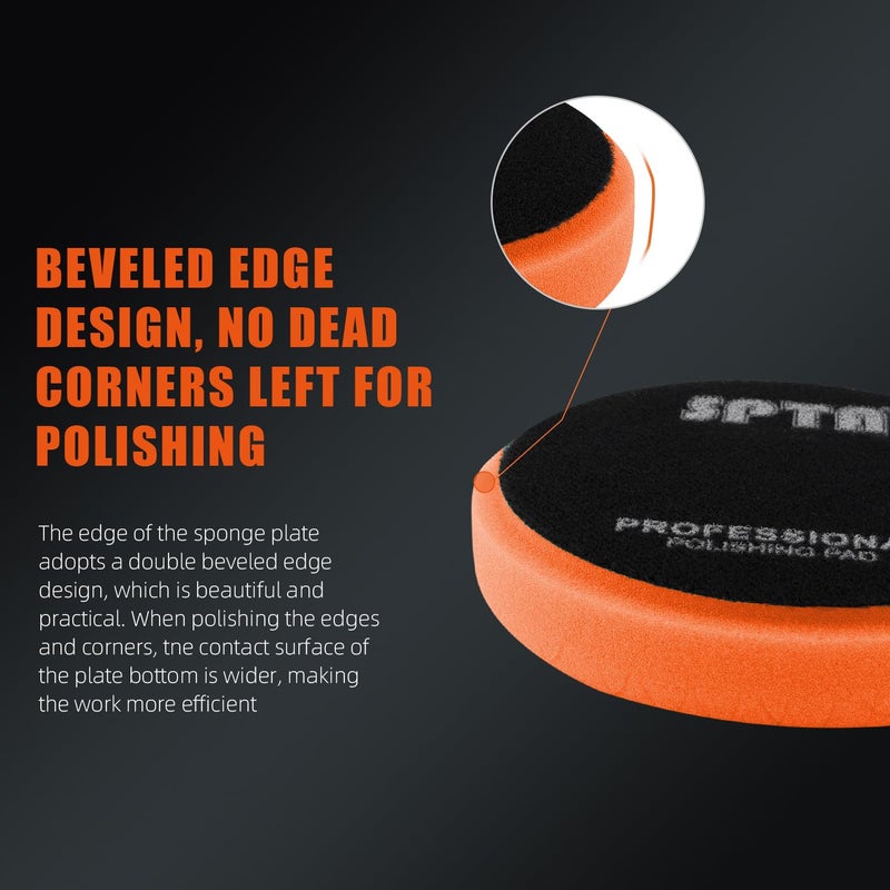 SPTA Buffing Polishing Pads, 5Pcs 6.5 Inch Face for 6 Inch 150mm Backing Plate Mix Cutting Force Buffing Pads Cutting Polishing Pad Kit for Car Buffer Polisher Compounding,Polishing, Waxing-SQMIX65 - Image 4