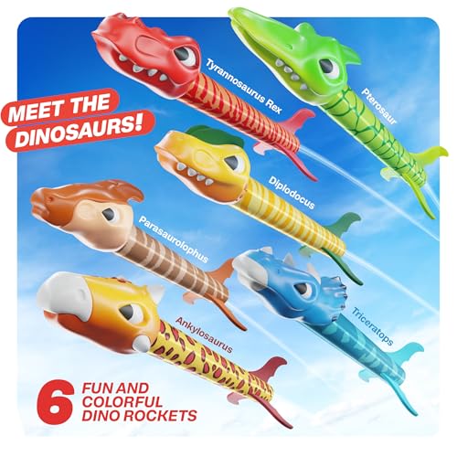 Ninja Blast Dinosaur Toy Rocket Launcher for Kids - Toys for Kids 3-5 5-7 4-6 - Outdoor Toys for Kid Ages 4-8 - 3 4 Year Old Boy Birthday Gift - Gifts for Boys Age 3 4 5 6 Years - Outside Toy for Toddlers - Image 3