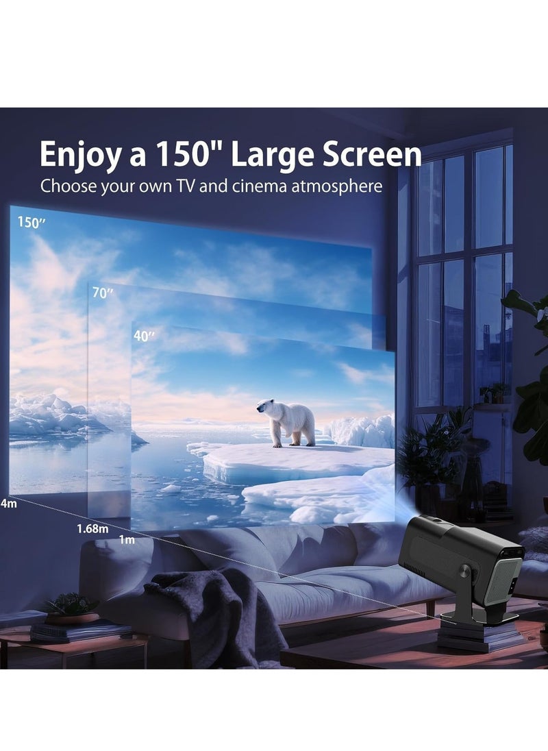 ELTRAZONE Mini Projector with WiFi 6 & Bluetooth – Native 1080P, Auto Focus, 4K Support, Outdoor Movie Projector, Short Throw Home Theater Projector with Android 11  - Image 3