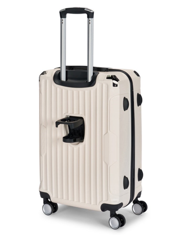 LIMRA Travel Bags 20-Inch Lightweight ABS Carry-On Luggage – 360° Spinner Wheels – Hard Shell Suitcase with Telescopic Handle Beige - Image 4