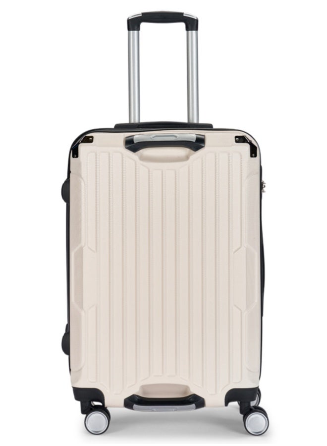 LIMRA Travel Bags 20-Inch Lightweight ABS Carry-On Luggage – 360° Spinner Wheels – Hard Shell Suitcase with Telescopic Handle Beige - Image 2