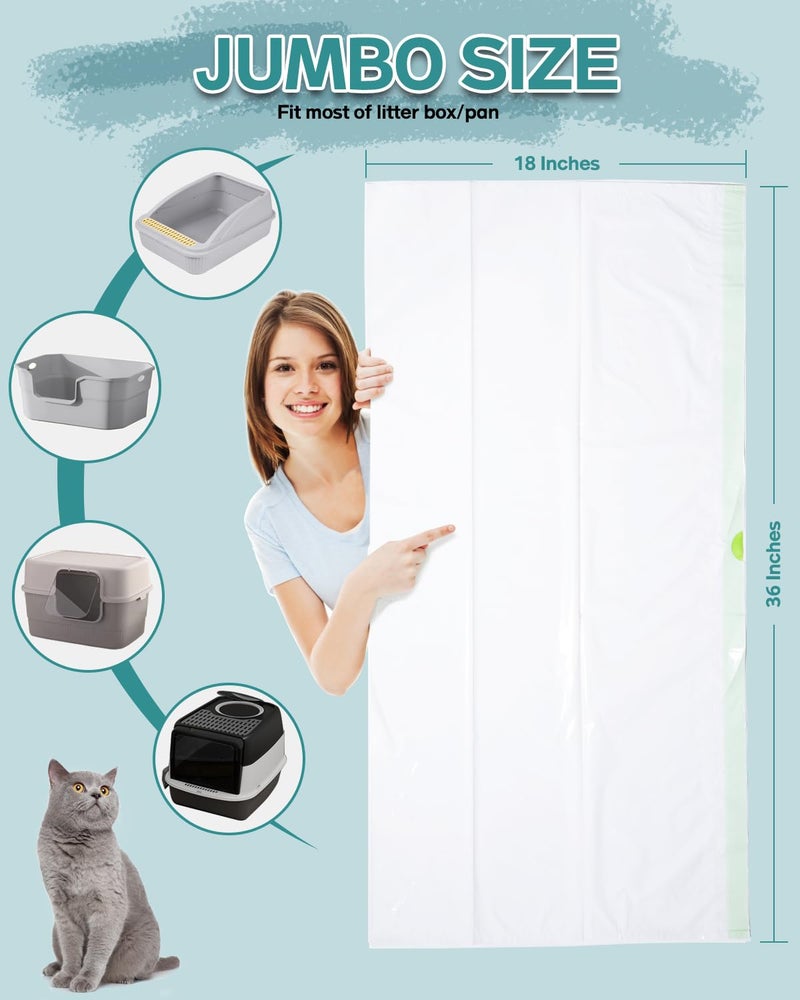 Nitecandy Litter Box Liners Extra-Thick, 30 Count Jumbo Size Cat Litter Bags Large, Kitty Litter Liner XL, Easy Clean Up Litter Pan Liners, Pet Cat Supplies - 36" x 18" - Image 3