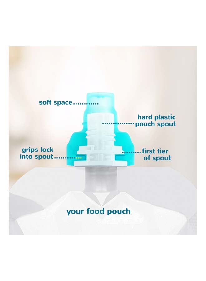 ChooMee SoftSip Food Pouch Tops | Orange Aqua + Purple Travel case | Prevent Spills and Protect Childs Mouth - Image 4