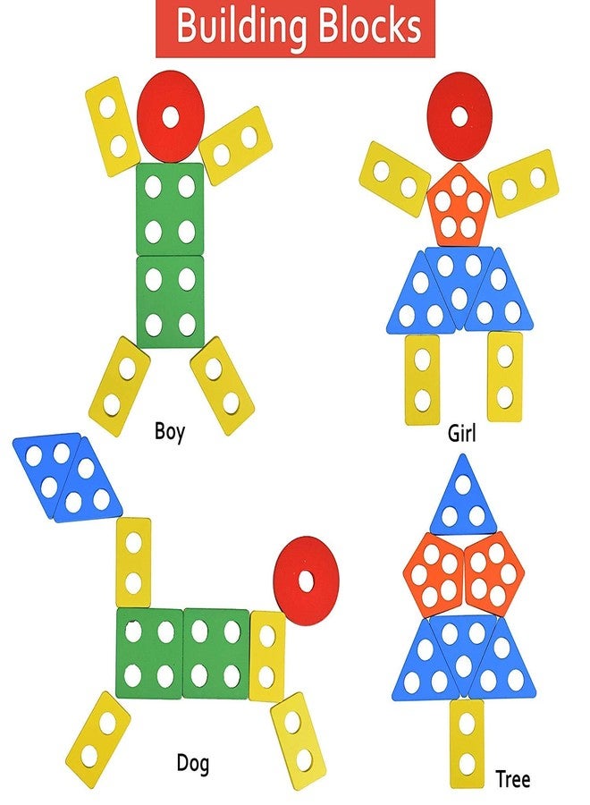 ROOT KRAFT [30 x 8 cm] Geometric Shape Wooden Matching Five-Column Block Educational and Learning Toys - Image 5