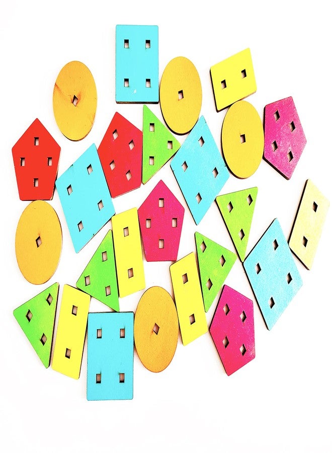 ROOT KRAFT [30 x 8 cm] Geometric Shape Wooden Matching Five-Column Block Educational and Learning Toys - Image 2