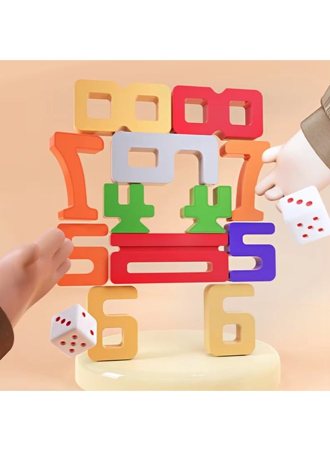 1-10 Number Stacking & Balancing Blocks - Montessori Math Learning Toys for Kids Ages 3-6, Digital Building Blocks Set Improves Logical Thinking & Early Math Skills, STEM Educational Counting Game with Colorful Crunching Design (Durable ABS Plastic)  - Image 4