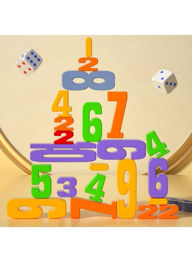 1-10 Number Stacking & Balancing Blocks - Montessori Math Learning Toys for Kids Ages 3-6, Digital Building Blocks Set Improves Logical Thinking & Early Math Skills, STEM Educational Counting Game with Colorful Crunching Design (Durable ABS Plastic)  - Image 3