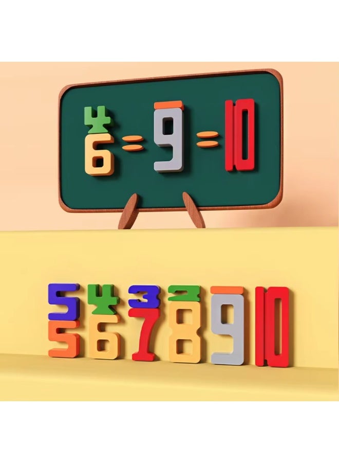 1-10 Number Stacking & Balancing Blocks - Montessori Math Learning Toys for Kids Ages 3-6, Digital Building Blocks Set Improves Logical Thinking & Early Math Skills, STEM Educational Counting Game with Colorful Crunching Design (Durable ABS Plastic)  - Image 5