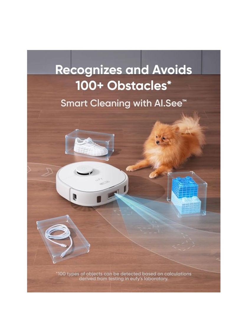 eufy - eufy X10 Pro Omni Robot Vacuum and Mop with 8,000 Pa Suction, Dual Mops with 12 mm Auto-Lift and Carpet Detection, AI Obstacle Avoidance, Auto Mop Washing, Self-Drying, Self-Emptying, Self-Refilling - Image 1