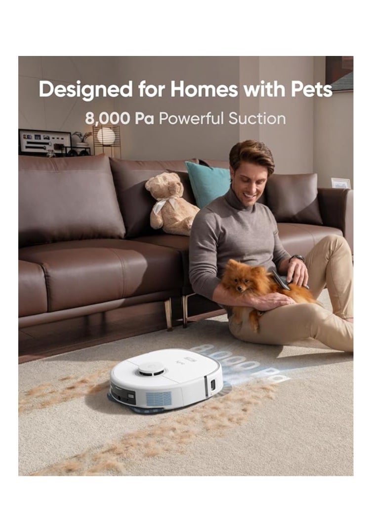 eufy - eufy X10 Pro Omni Robot Vacuum and Mop with 8,000 Pa Suction, Dual Mops with 12 mm Auto-Lift and Carpet Detection, AI Obstacle Avoidance, Auto Mop Washing, Self-Drying, Self-Emptying, Self-Refilling - Image 1