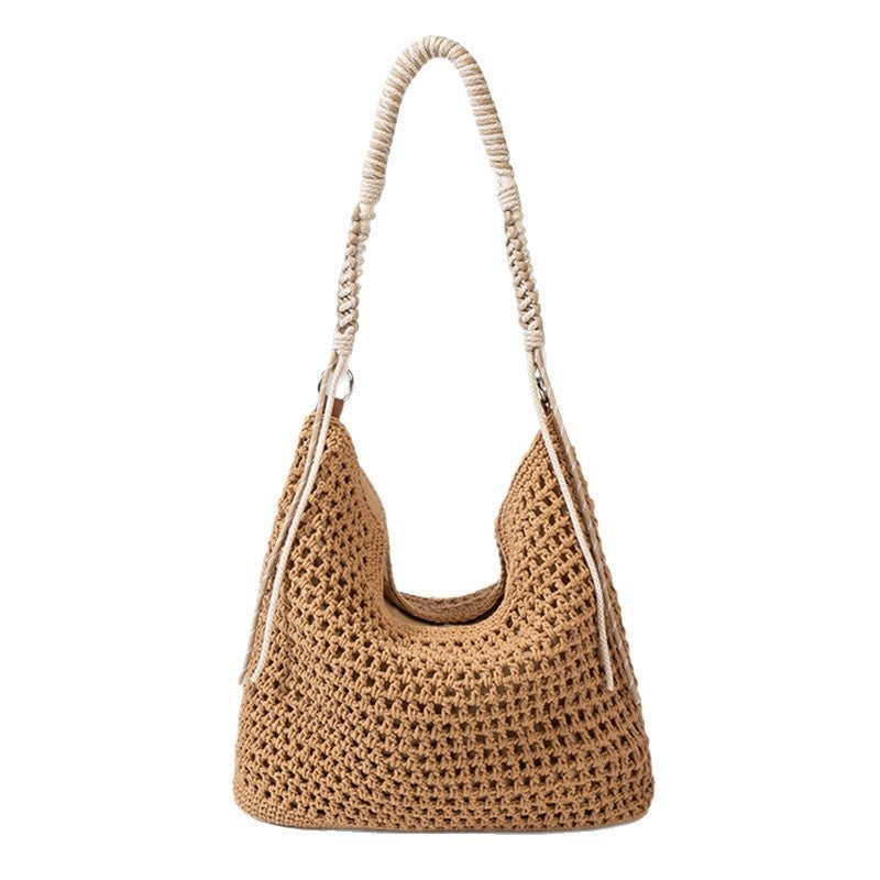 Handwoven Women's Beach Shoulder Bag, Large Capacity, 2026 Summer - Image 5